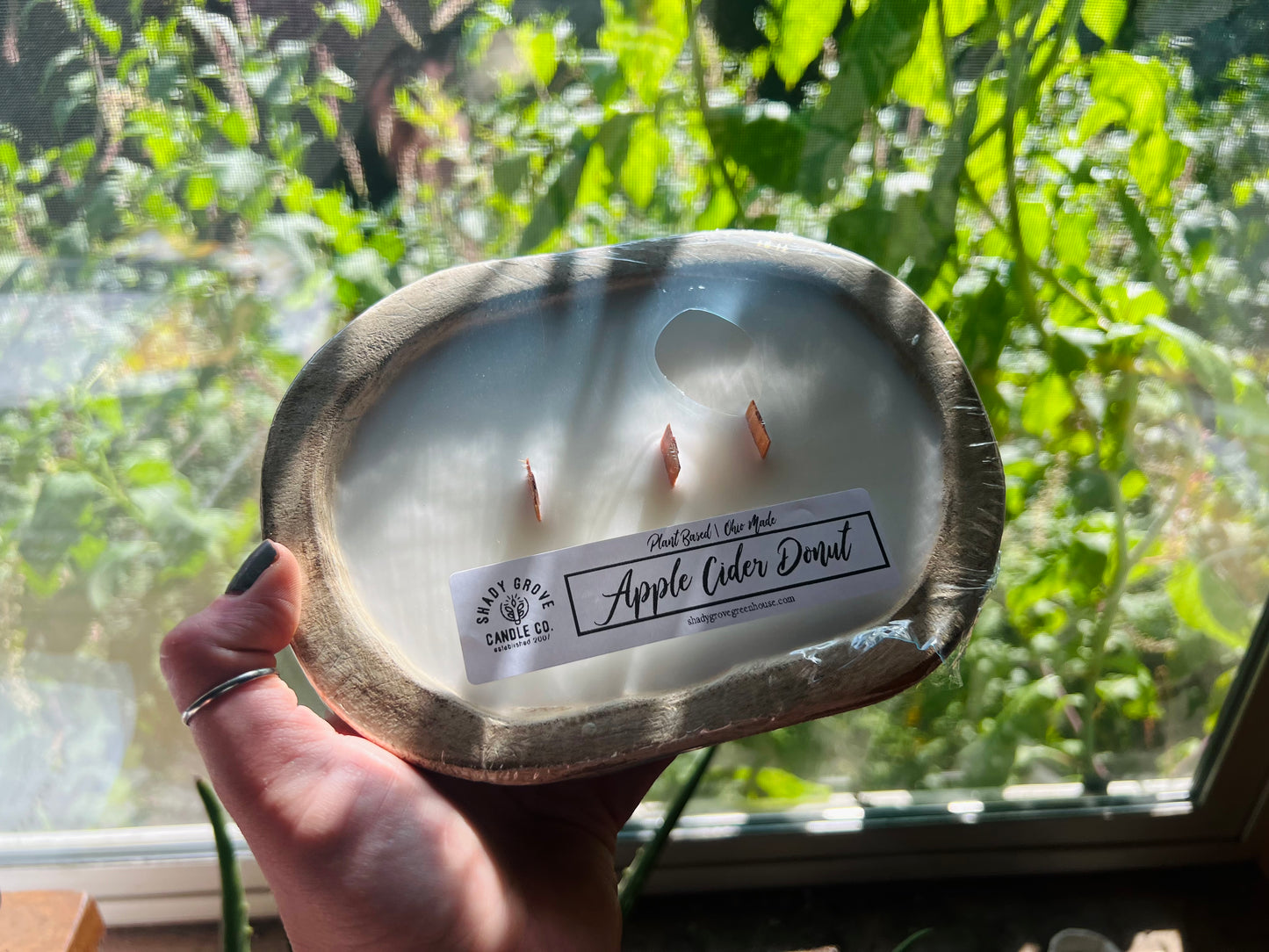 Mini Wooden Wick Dough Bowl Candle