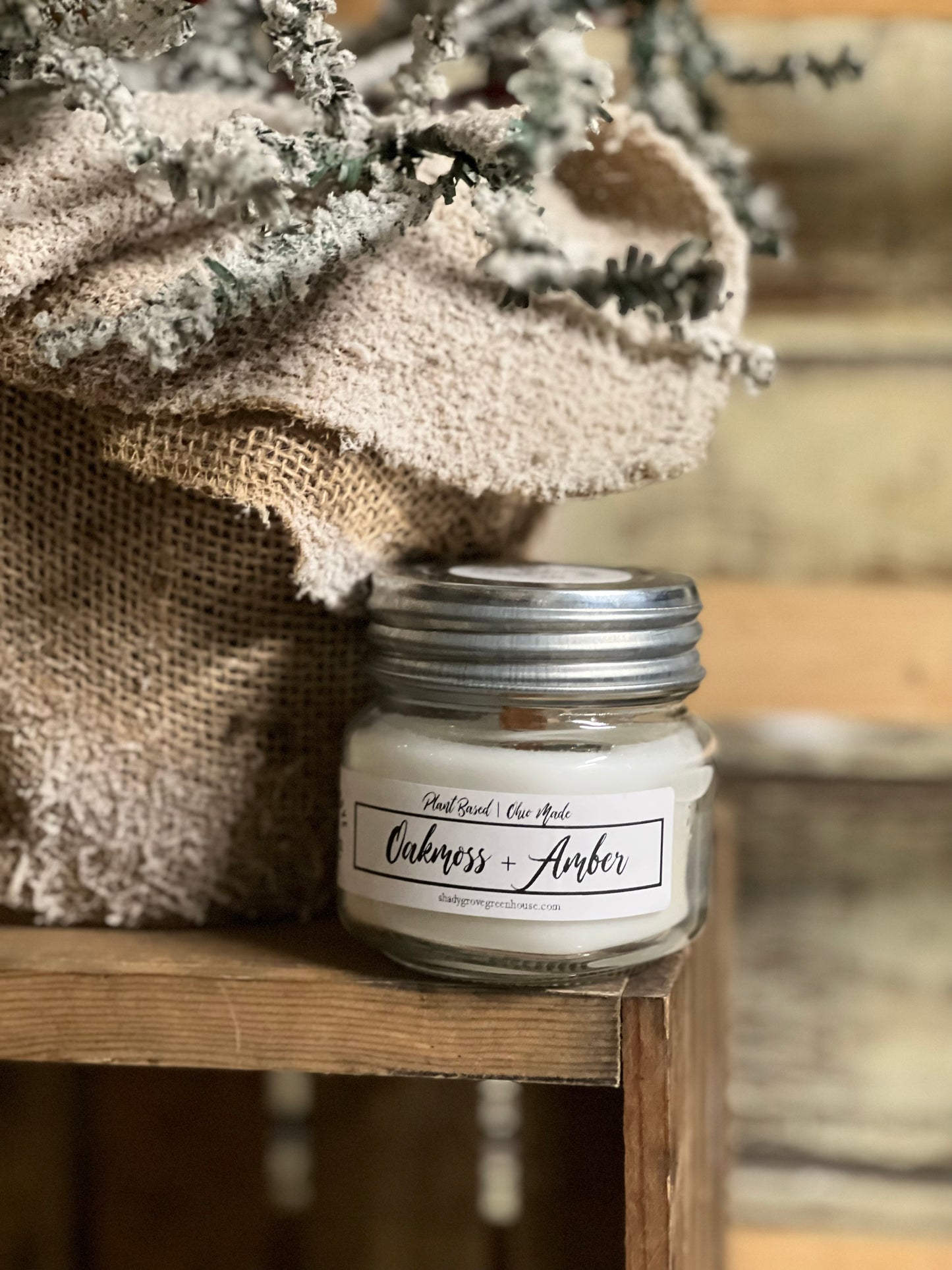 8oz Wooden Wick Jar Candle