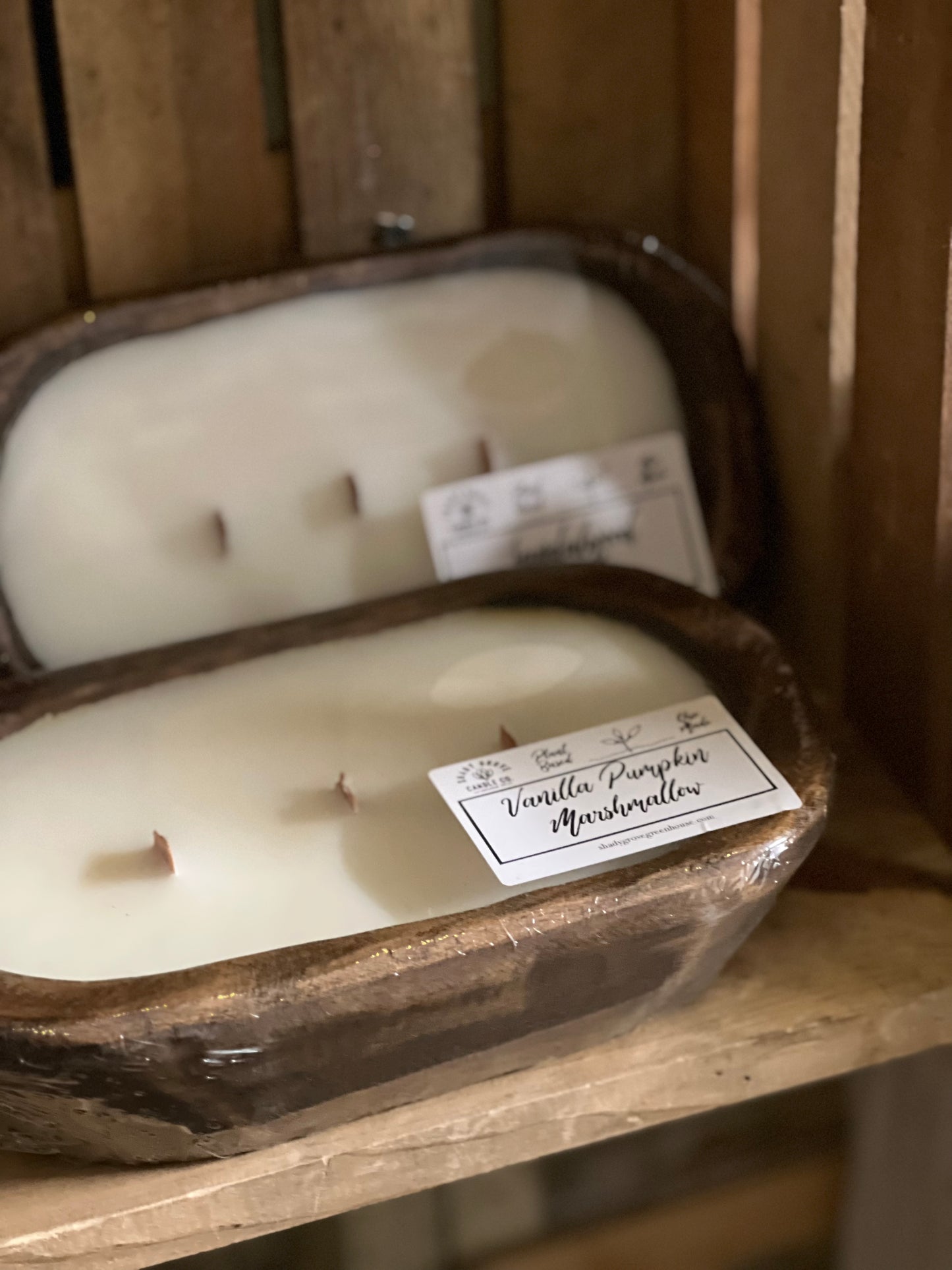 Wooden Wick Dough Bowl Candle