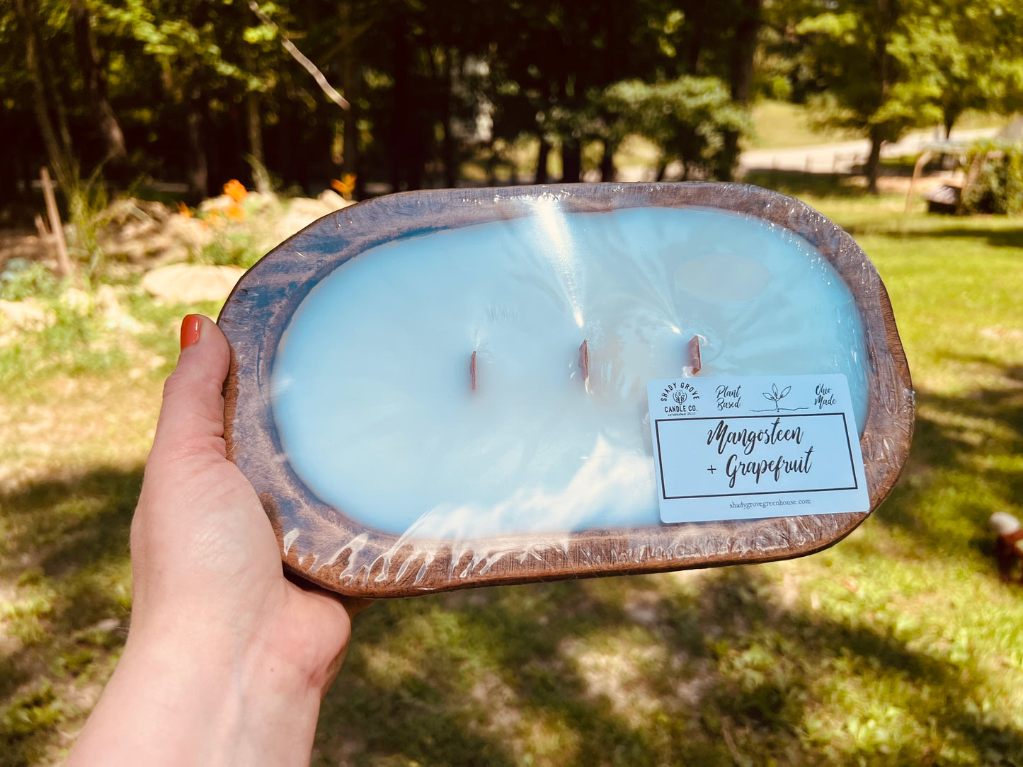 Wooden Wick Dough Bowl Candle